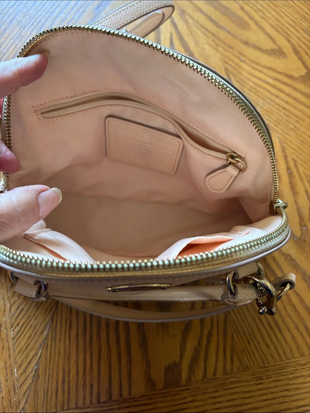 Coach Two-Tone Dome Satchel in Blush and Cream